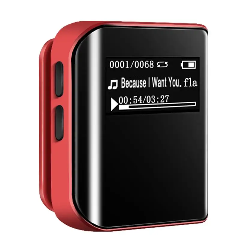 Мини клип MP3 плеер Портативный Бенджи K10 8 Гб спортивные MP3 музыкальный плеер Высокое качество звука, запись, электронная книга, FM радио - Цвет: Красный