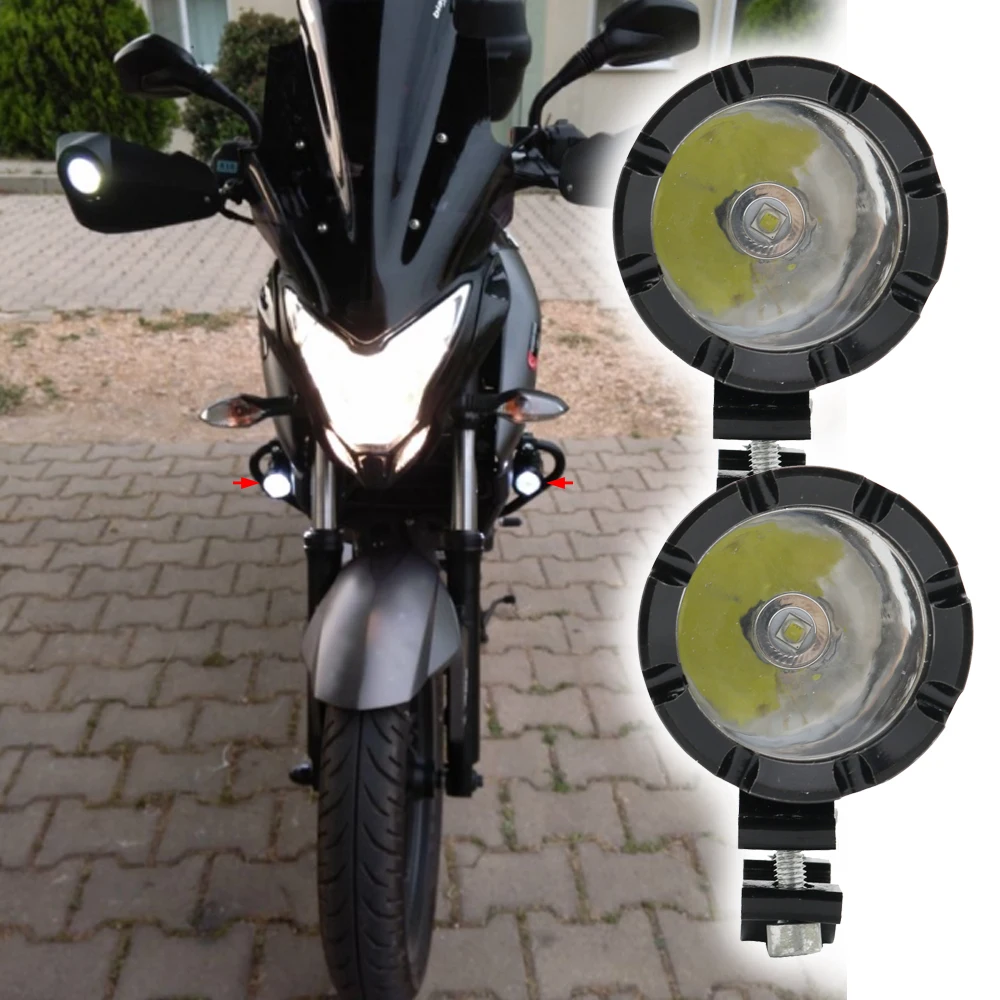 New Motorcycle LED Headlight Spotlight Super Bright White Moto Motorbike Fog Driving Passing Spot Lights (2)
