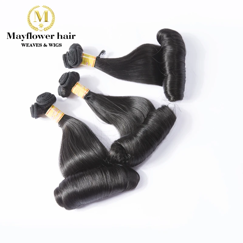 

3 bundles Aunty Funmi Hair Egg curl natural color double drawn virgin European hair double drawn machine weft