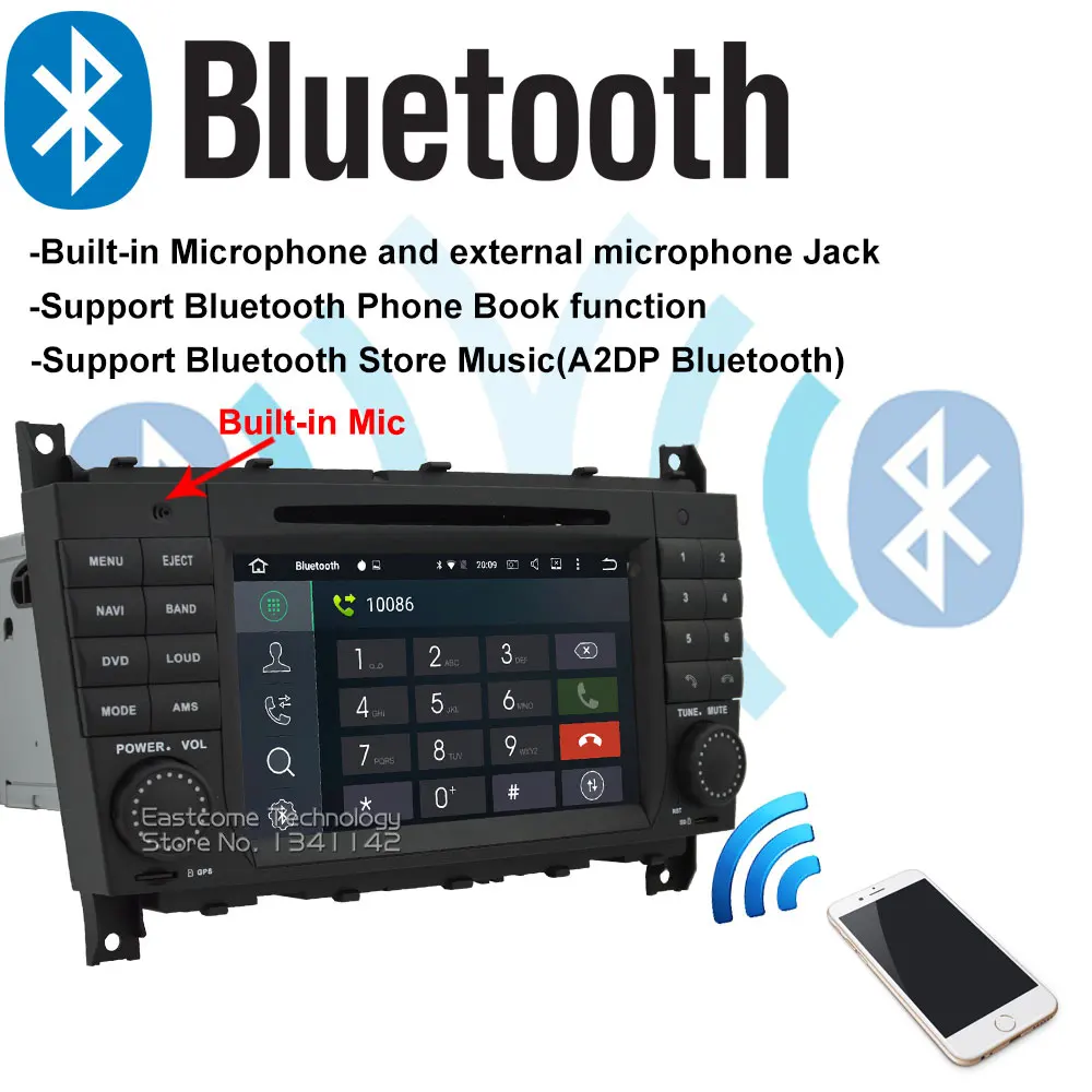 Best Pure Android 6.01 Car DVD for Mercedes-Benz C Class W203 CLC Class CLC W203 CLK Class W209 With Octa Core Radio Bluetooth 16