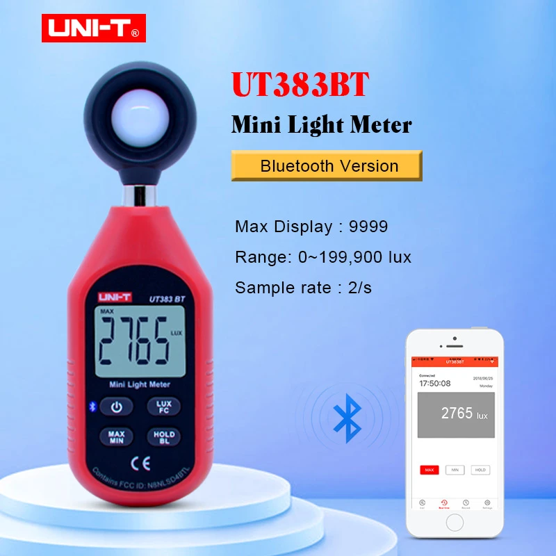 UNI-T UT383BT Bluetooth Digital Luxmeter LCD Light Meter Tester luminometer WQ