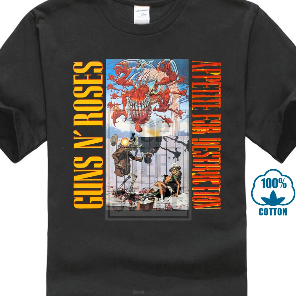 Us 703 12 Offguns N Roses Appetite For Destruction87 Axl Rose Slash Black Rare T Shirt In T Shirts From Mens Clothing On Aliexpresscom - 
