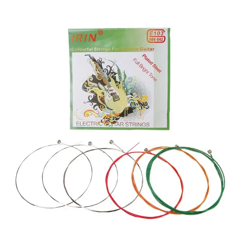 

1st-6th Colourful Strings High Glossiness For Electric Guitar E103 Plated Steel Full Bright Tone