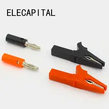 55MM Alligator clip + BANANA PLUG, test probe with 4mm Banana Plug Cable Clips