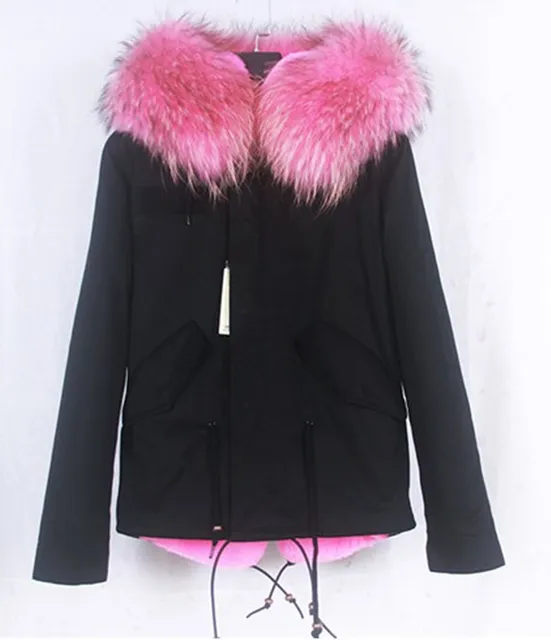 Best price at $155 Cheap new colors 2016 women winter jacket big real raccoon fur collar hooded coat parkas outwear 2 in 1 detachable lining brand style