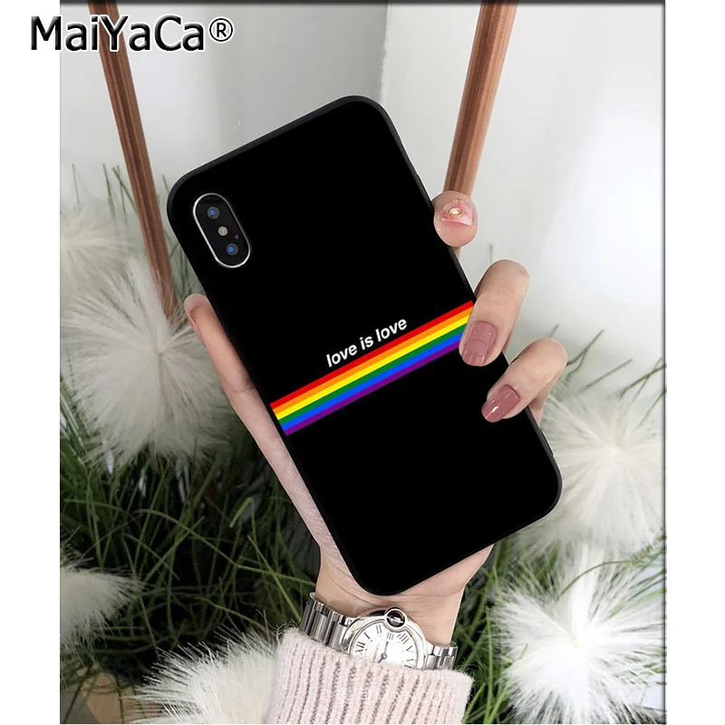 MaiYaCa LGBT Радужный ТПУ мягкий черный чехол для телефона чехол для Apple iPhone 8 7 6 6S Plus X XS MAX 5 5S SE XR чехол - Цвет: A3