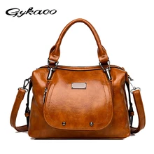 Gykaeo PU Leather Ladies Handbag Black Boston Bag Luxury Handbags Women Bags Designer Bolsa Feminina Woman's Shoulder Bags Bolsa