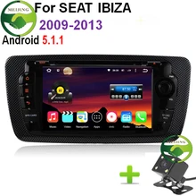 HD 1024*600 Quad Core Android 5.1.1 Car DVD Player For Seat Ibiza 2009-2014 3G WIFI Radio Video GPS Navigation BT Stereo System