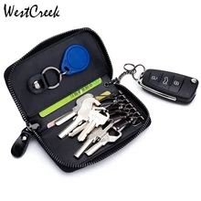 Брендовый мужской кожаный кошелек на молнии от westкрик, Модный женский кошелек для ключей от машины, Повседневная ключница, 6 ключей, органайзер, держатель, брелок, кошелек