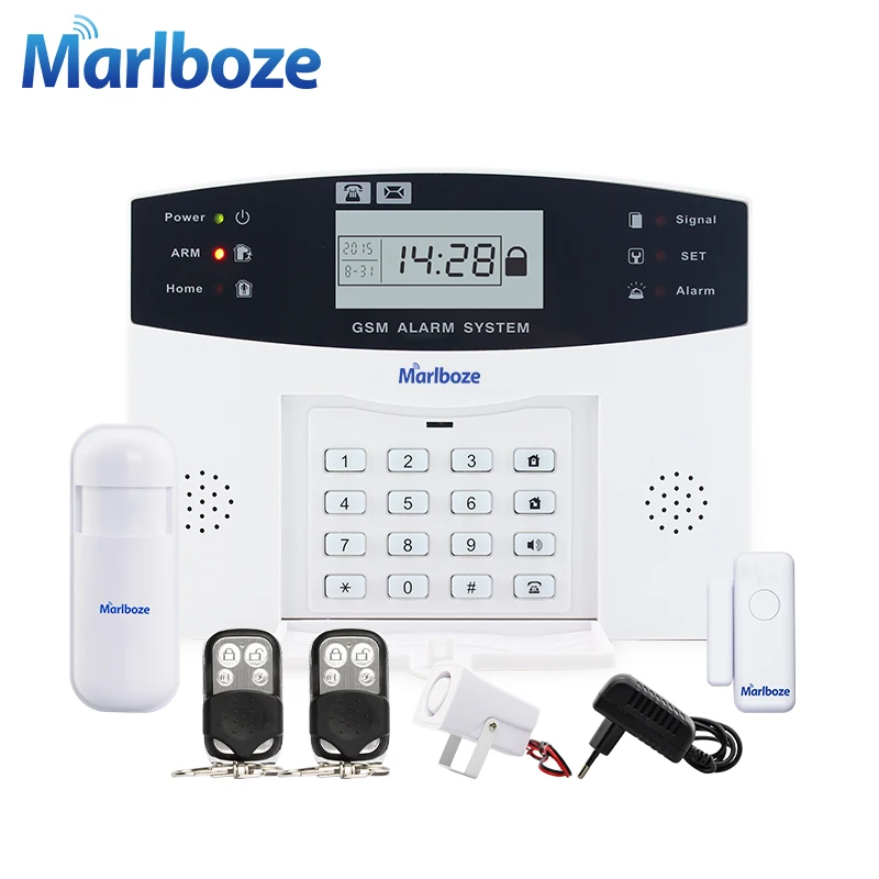 3pcs Metal Remote Control Voice Prompt Wireless Door Sensor Security Home GSM Alarm Systems LCD Display