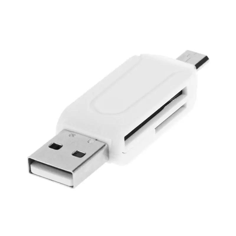 USB 2,0 Micro USB OTG кард-ридер для TF SD Memery карта адаптер для ПК мобильного телефона ноутбука ноутбук Высокое качество OTG кард-ридер - Цвет: Белый