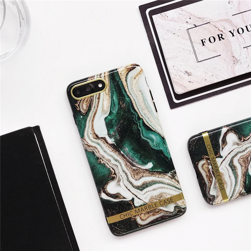 

vintage agate marble phone Case For iphone XS Max XR XS Glossy soft silicon case for iphone 6 6s 7 8 plus case cover capa