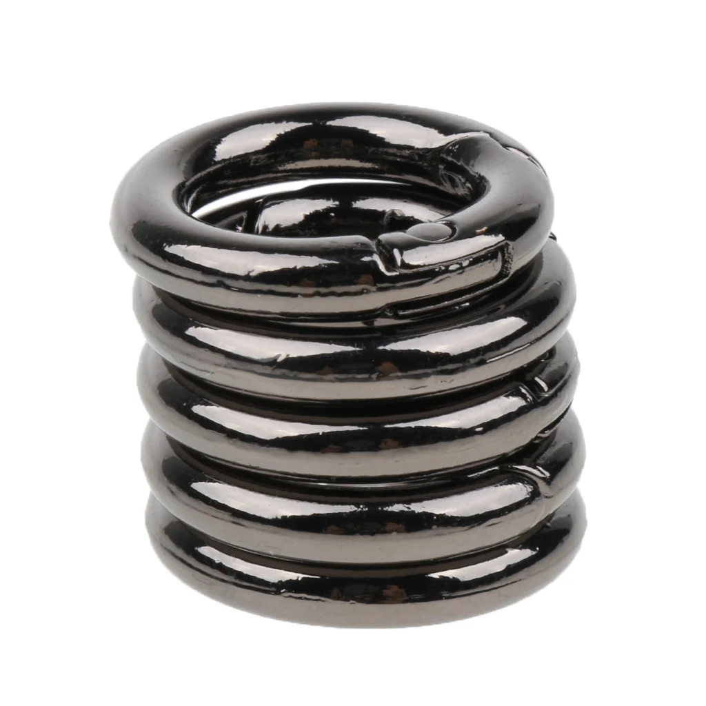 15pcs Round Push Gate Open Hooks Spring Ring Key Ring Carabiner Snap Buckle Backpack Bag Accessories