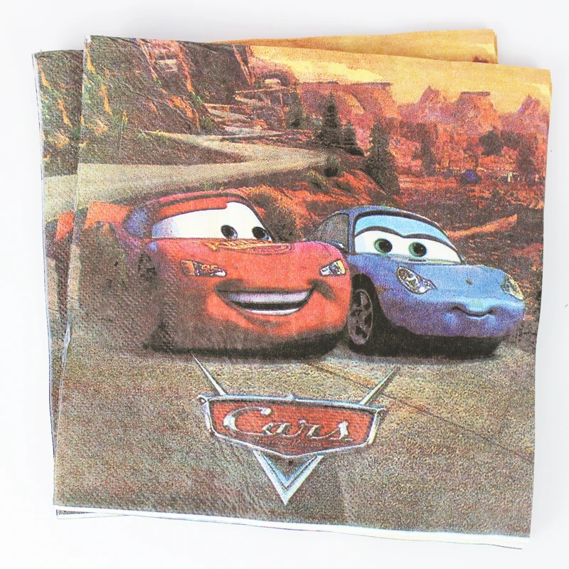 

20pcs cars Theme Party Paper Napkin Paper Tissue for Kids Birthday Party Decoration Supplies