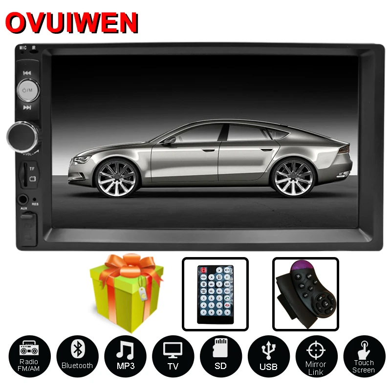 

Car Radio Autoradio 7" HD Multimedia Player 2 DIN Touch Screen Auto Audio Car Stereo MP5 Bluetooth USB TF FM Camera Double Din