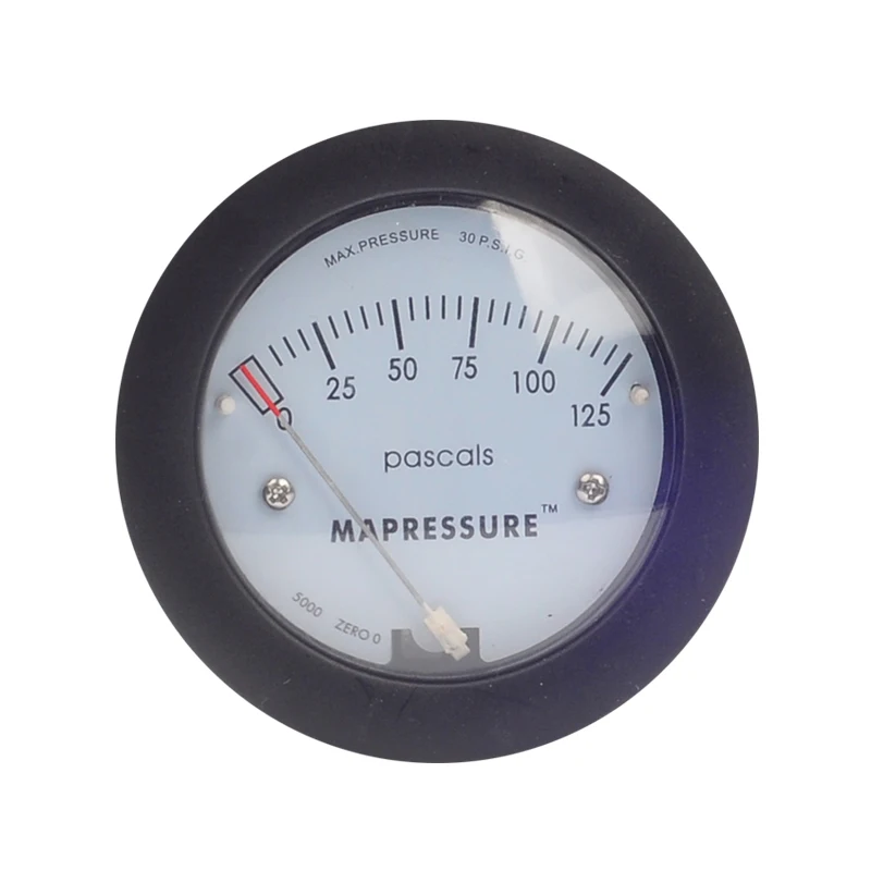 0 125Pa TE5000 Enhanced filled nylon Air Differential Pressure Gauge Mini Size Easy to Mounting