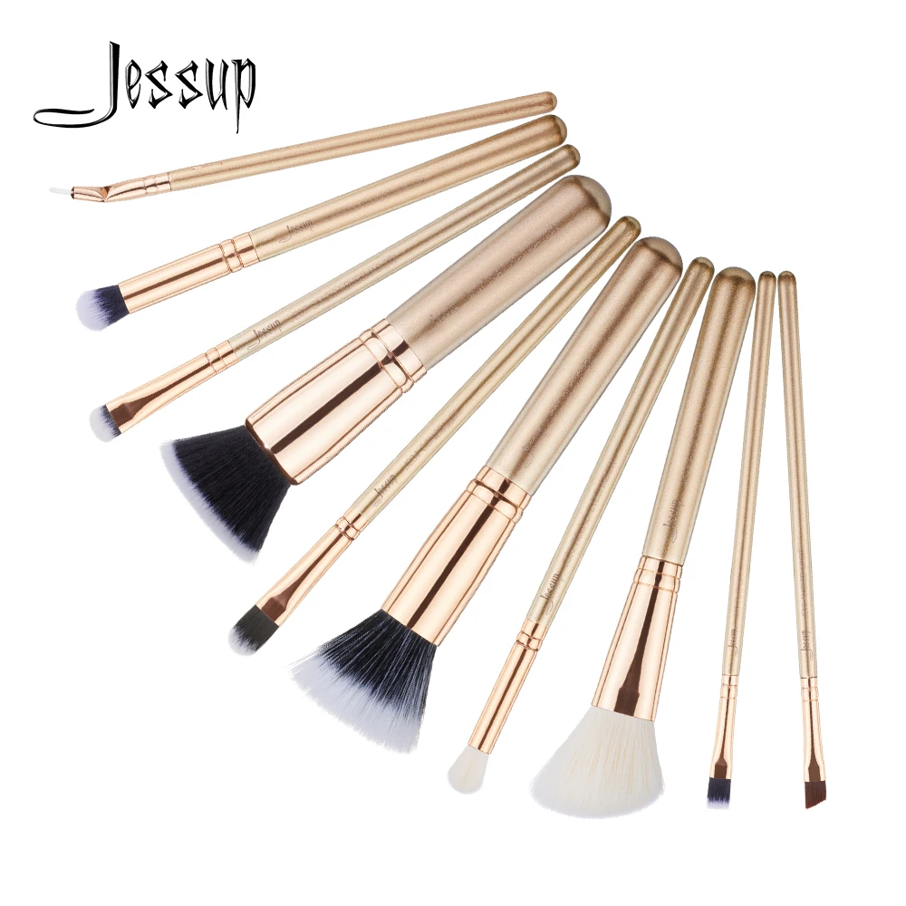 

Jessup brushes 10pcs Makeup Brushes Set 3 Colors maquiagem profissional completa Eyeshadow Concealer Lip Foundation Brushes