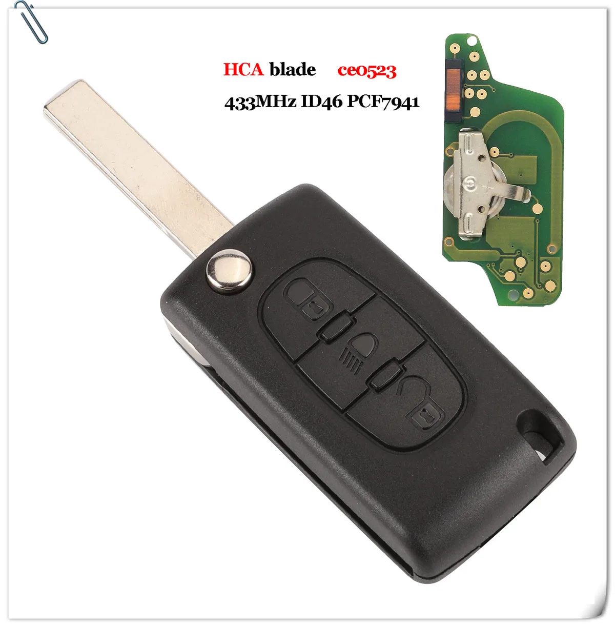 10pcs ASK/FSK 433Mhz ID46 Per Citroen C2 C3 C4 C5 C6 C8 3 Bottoni Lampada di Vibrazione auto Chiave a distanza di Fob VA2/HU83 Lama CE0523 Ce0536 -