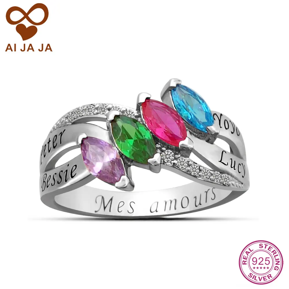 Buy AIJAJA Personalized Names Marquise Birthstones