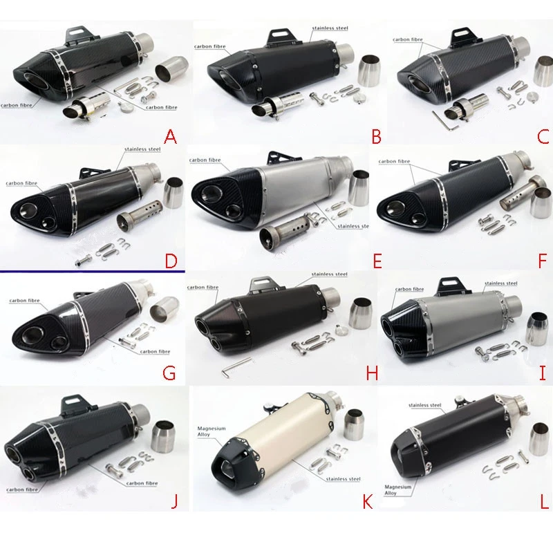 

carbon fibre Universal 51mm FOR muffler Motorcycle Muffler Exhaust XJR1300 CBR1300 ZX6R ZX10R ZZR400 Z750 Z800 ER6N ER6R