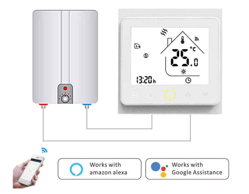 WiFi умный термостат регулятор температуры для воды/электрический подогрев пола воды/газовый котел работает с Alexa Google Home