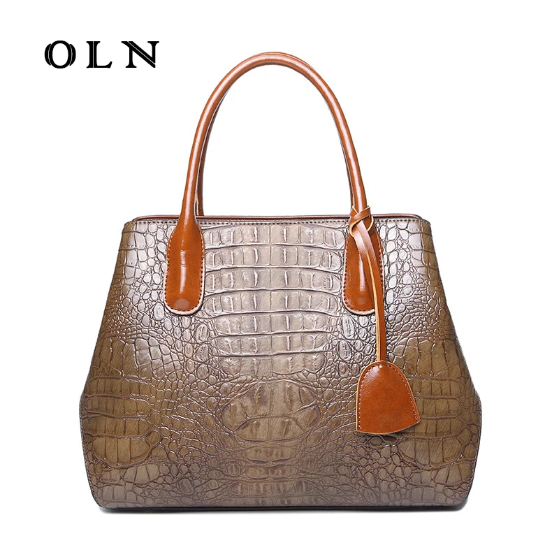 

OLN 2018 Luxury Brand Design Women handbag Large capacity fashion Crocodile Women's Shoulder bag messenger bags Office bag