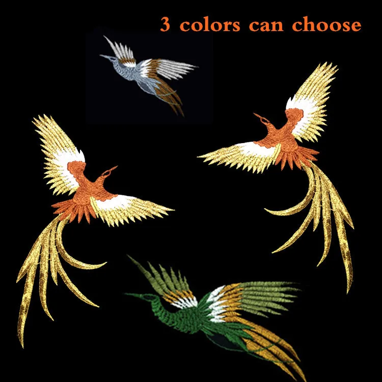 

4Piece/lot Phoenix Bird Combination Embroidery Lace Cloth Paste Fabric Applique Patch DIY Accessories Without Gum RS918