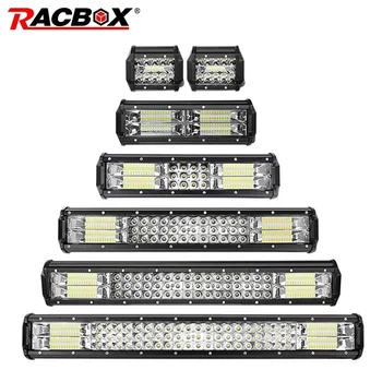 

RACBOX 4 7 10 12 18 20 23 inch Triple Row LED Light Bar Combo 12V 24V Car Truck 4WD OffRoad SUV ATV UTV Boat LED Driving Lamp