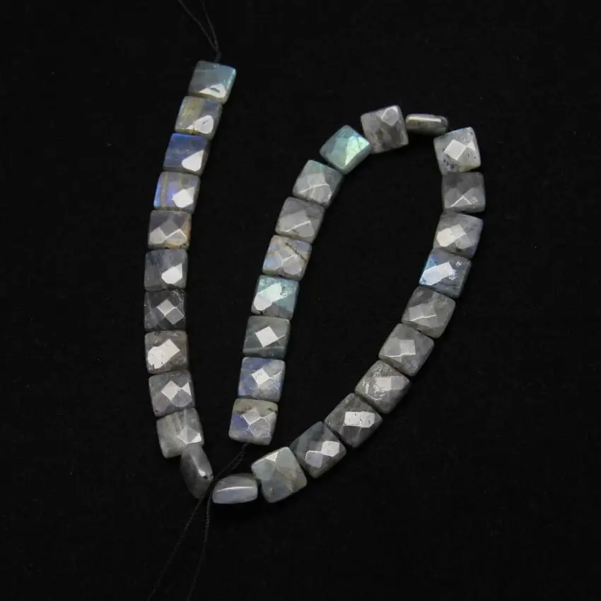

8/10/12/14/16/18/20mm size,Flash Labradorite Faceted Flat Square Loose Beads Necklace,Natural Stones Cut Spacer Craft Bracelet