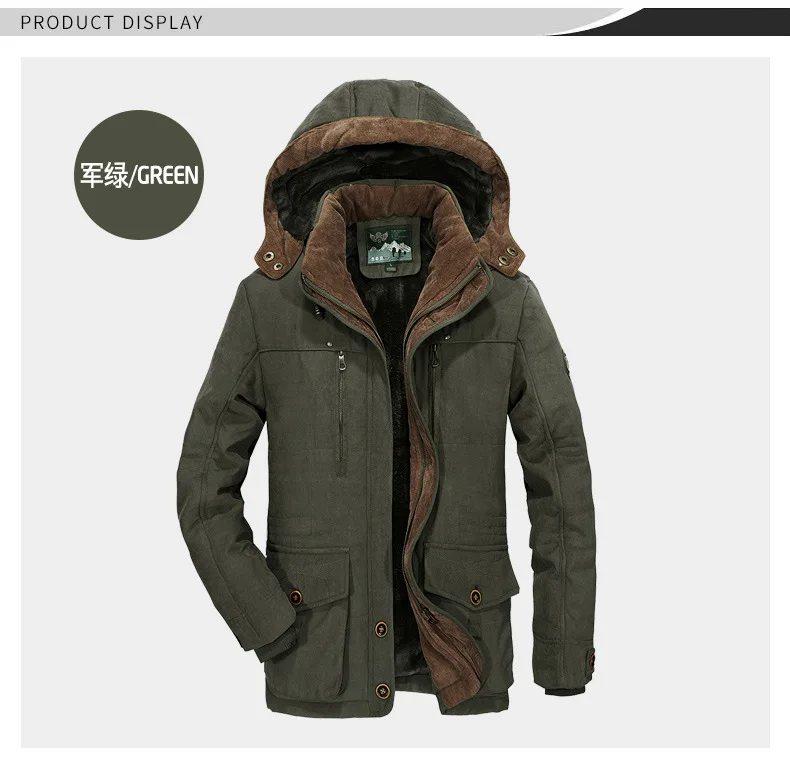 Зимняя куртка мужская зимняя куртка среднего возраста мужская плюс Thjck теплое пальто куртка мужская повседневная куртка с капюшоном Размер 4XL 5XL 6XL