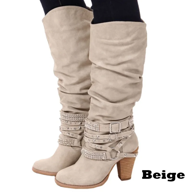 

2018 Winter Wome's Fashion Riding Boots with Ankle Design Near The Ankle Boots Boots Knee Snow Boots Zapatos De Mujer