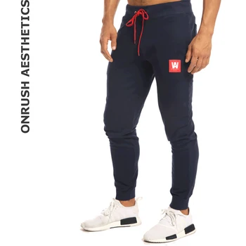 

OA Spring Men's New Cotton Elastic Slim Fit Sweatpants Bodybuilding Jogger Pencil Pants Solid Color Workout Pants For Male