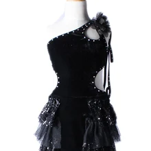 Новое осенне-зимнее детское сексуальное платье для латиноамериканских танцев для выступлений Практичные трикотажные балетные юбки-пачки