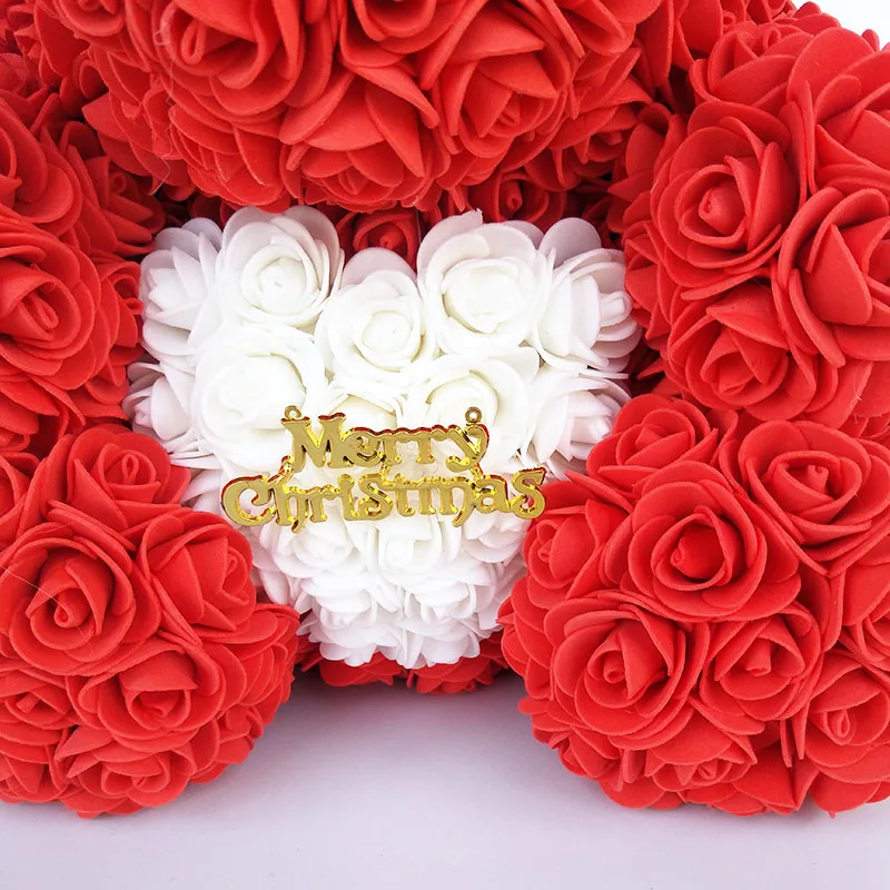 teddy bear rose bear with heart artificial roses foam roses flower Christmas decoration for home. christmas gift