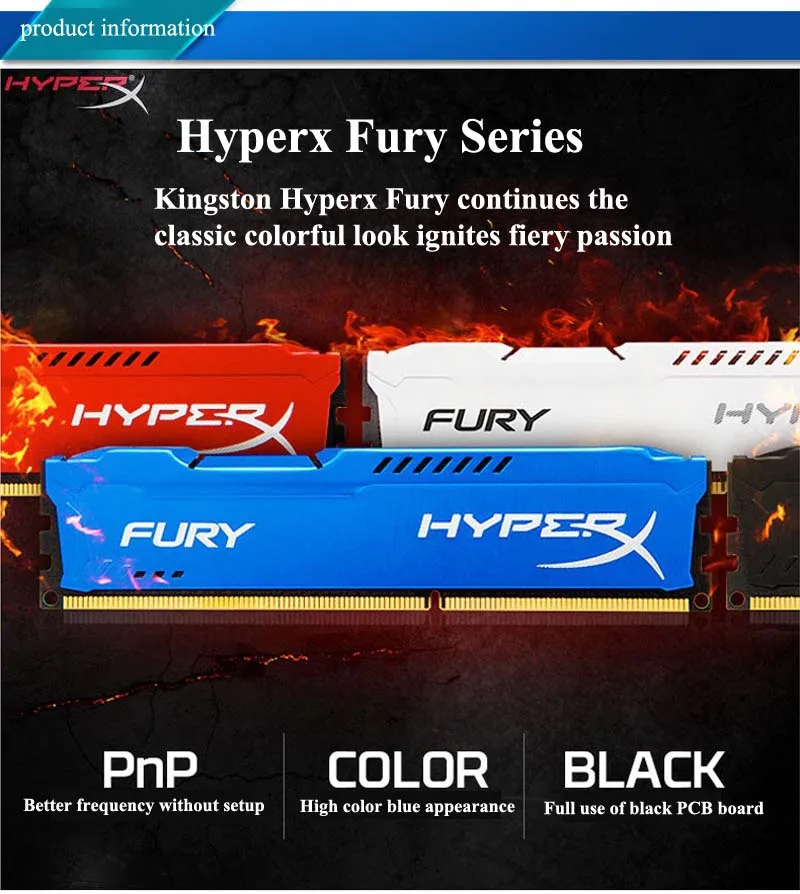 Kingston technology Hyperx Fury, 1 шт., 8 ГБ, 1866 МГц, DDR3, карта памяти, оперативная память для настольного компьютера, игровая синяя оперативная память S, Прямая поставка