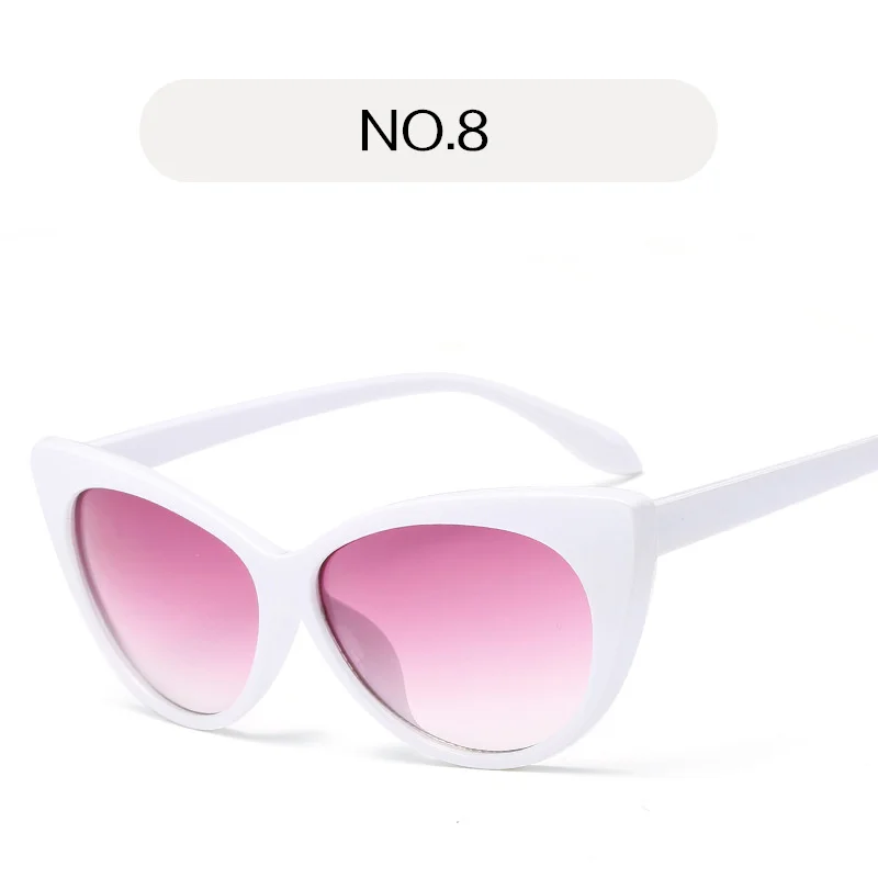 YOOSKE, модные, очаровательные, кошачий глаз, солнцезащитные очки, женские, прозрачные линзы, Ретро стиль, солнцезащитные очки, оправа, кривой дизайн, Кэти Холмс, очки - Цвет линз: NO 8