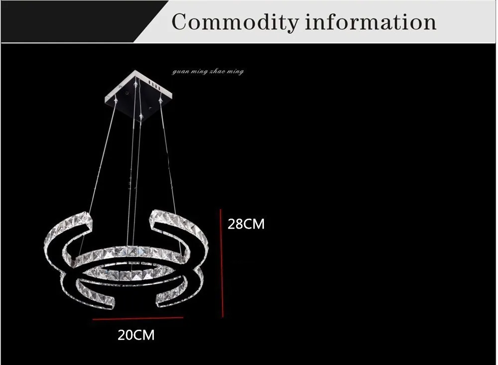 20 Вт 28 см* 20 см* 9 см 90-260 в горячие продажи AC дизайн светодиодные люстры блеск светодиодные лампы кристалл лампа