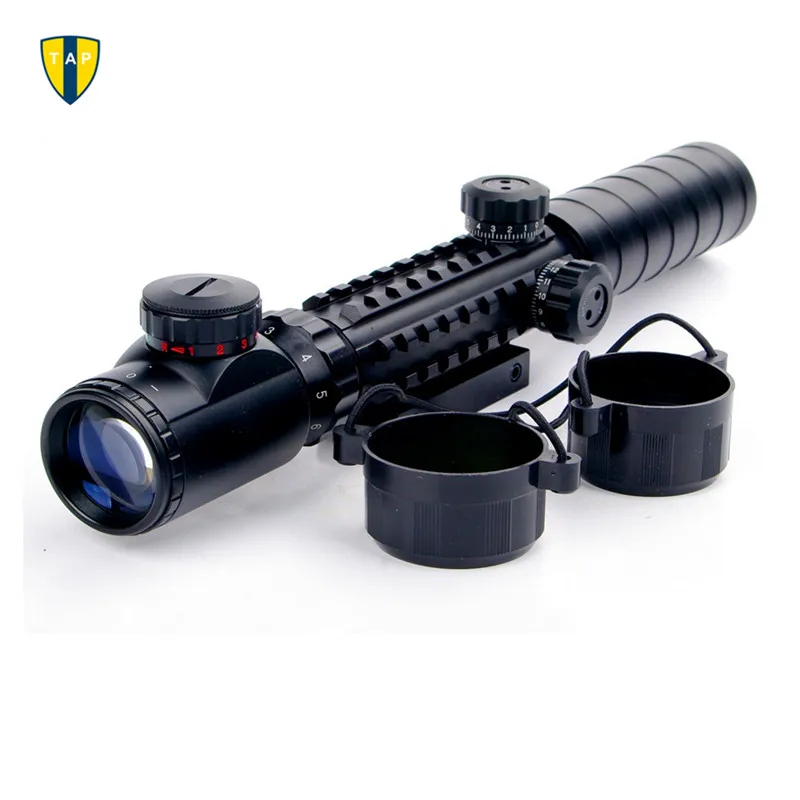 Tactical Airsoft 3 9x32EG Riflescope Red Green Illuminated font b Rangefinder b font Reticle Shotgun Air