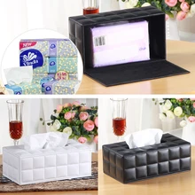 Прочный кожаный PU стандартный держатель коробки ткани для дома офиса автомобиля прямоугольный qyh