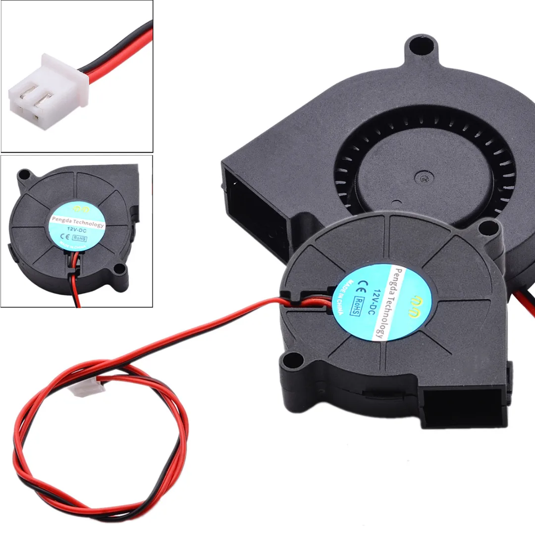 1pc DC 12V/24V Blow Fan Radial Hot End Extruder Low Noise Cooling Blower Fans 50x15mm For 3D Printer Parts