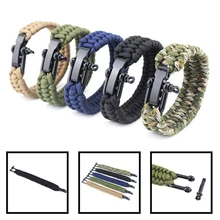 Открытый 5 цветов плетеная походная спасательная веревка для мужчин 7 Core зонтик браслет аварийный выживания одинарная Веревка регулируемая стальная пряжка