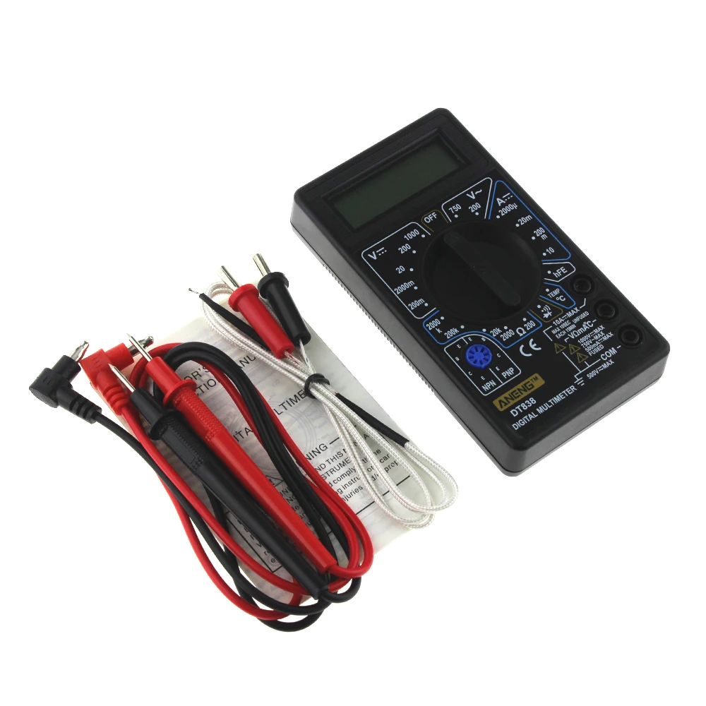 DT838 font b Digital b font font b Multimeter b font Tester Voltmeter Measuring Current Resistance