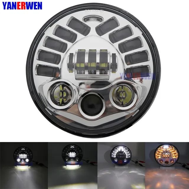 7 Motorcycle Led Headlight With Turn Signal Lamp For Moto Trike Models 2009 2013 Etc 7 Inch Led Lights 70w Aliexpress