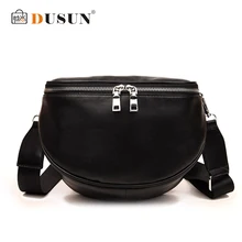 DUSUN Повседневная поясная сумка для женщин Мультифункциональный классический из искусственной кожи поясная сумка сумки Роскошный Черный Высокое качество Подушка на молнии