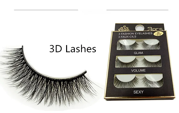 

False Eyelashes Fake Lashes 3pairs/box Natural Long Makeup Eyelash Extension Thick Handmade soft eyelashes for beauty