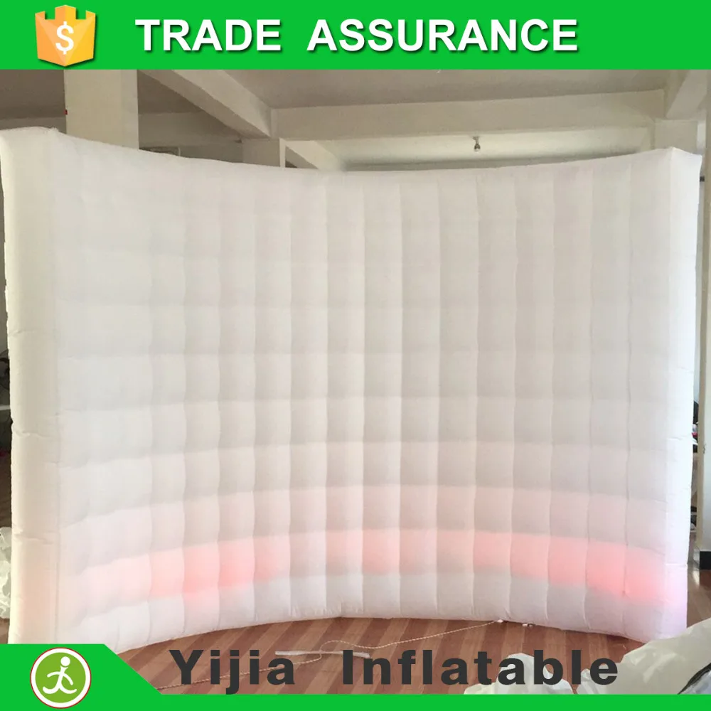 

Hot sale wedding decoration 10ft photo booth backdrop led inflatable wall with different colors