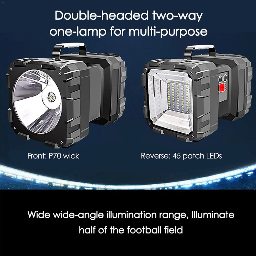 Яркий светильник-вспышка с двумя головками, светильник для поиска, USB перезаряжаемый портативный уличный аварийный светильник для ловли карпа
