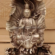 Подробная информация о Китайской Серебряный Лотос Будда Кван-инь Гуаньинь Гуань Инь Сиденья Lianhua Государства