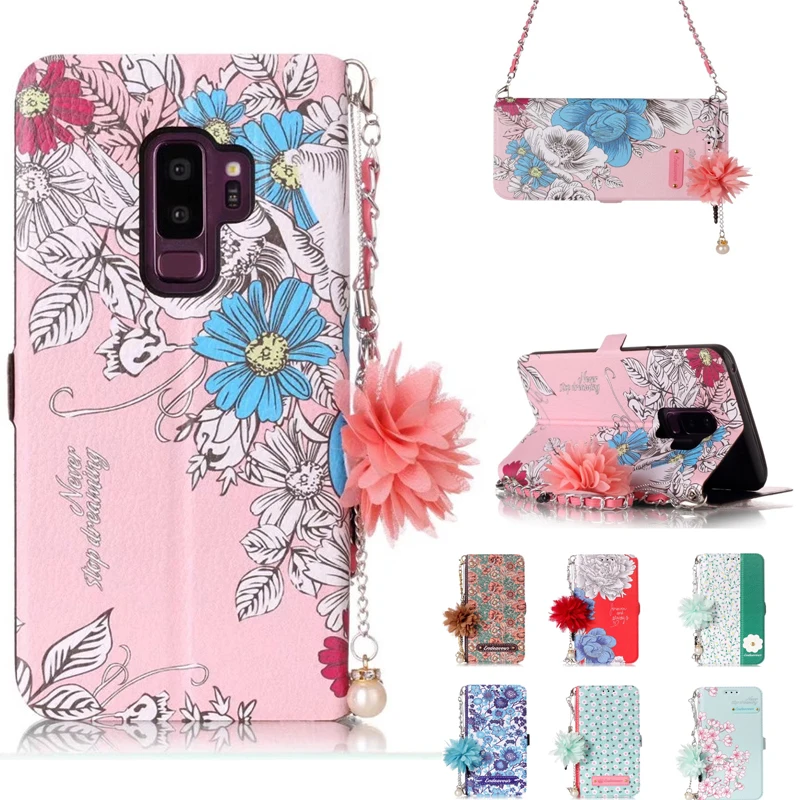 Роскошные чехлы для телефонов Samsung Galaxy S9 A3 A5 J3 J5 J7 2017 Note8 S5 S6 S7 S8 с короткой цепочкой