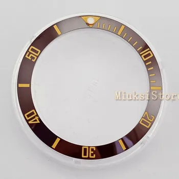 

38mm brown and yellow numbers new high quality ceramic bezel for men/women watches mechanical watch bezel Fit GMT Automatic 40mm